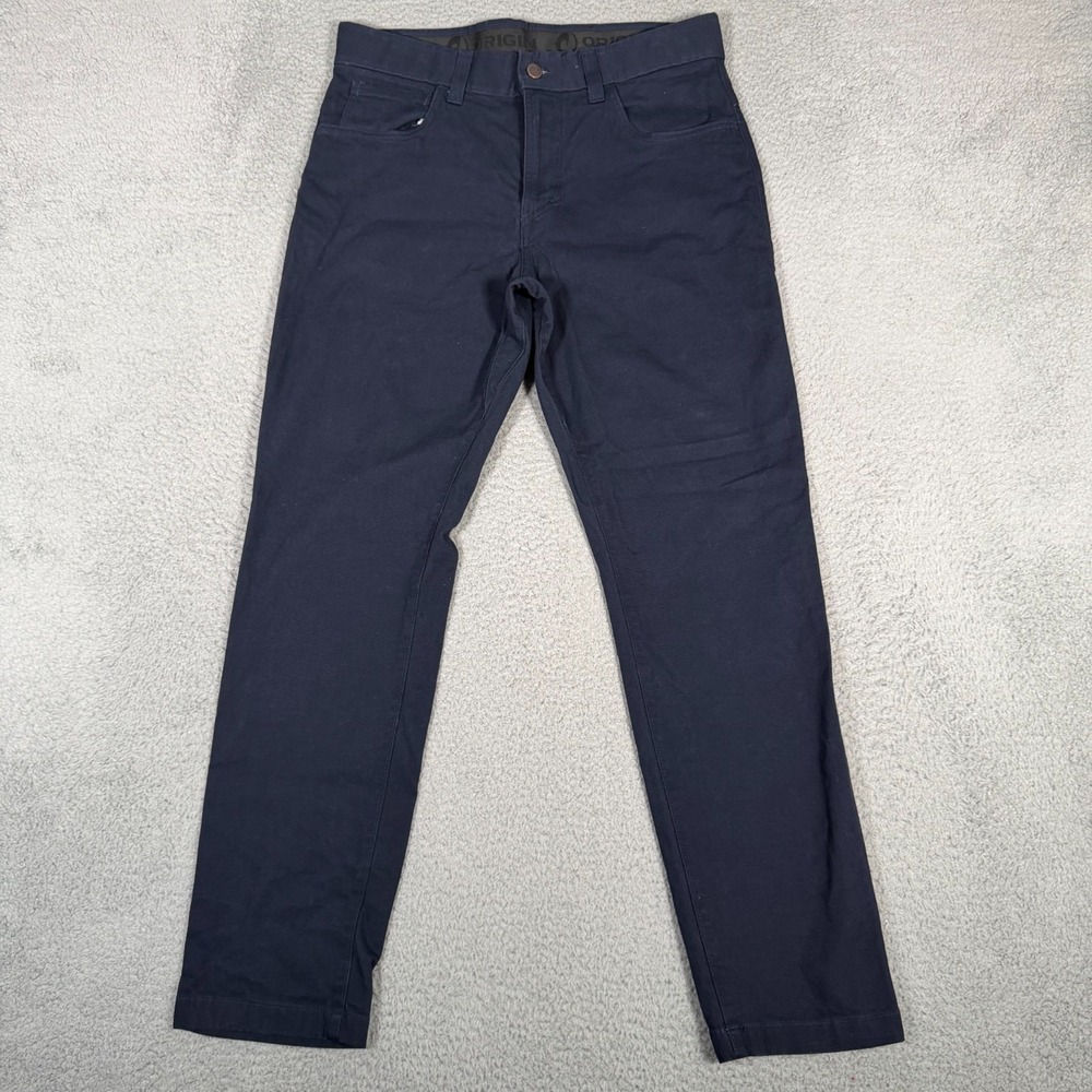 Origin Pants Mens 32x30 Blue Straight Leg Workwear Cotton Stretch Canvas Utility